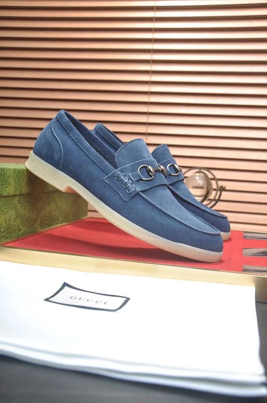 Men's shoes 💰440💶【GUCCI】 (High-end Niuli) New 🍀Gucci* - top version Gucci classic casual leather shoes! It is made of imported original cowhide and has a comfortable first layer of cowhide lining! Original wear-resistant rubber outsole! High quality products! Code number 38-44!
